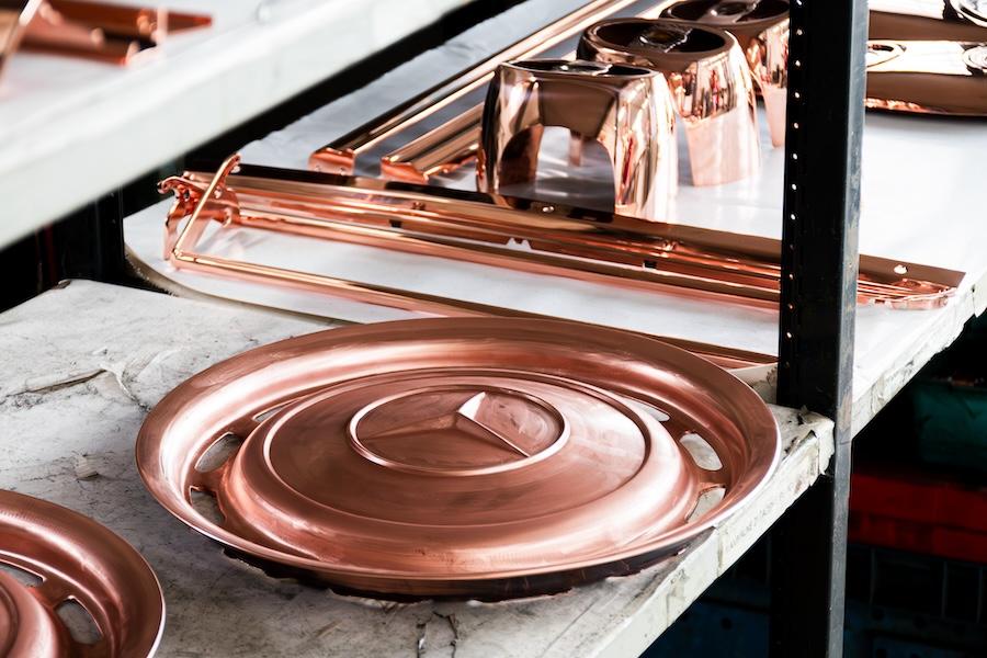 Copper plating of parts